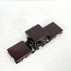 御古齋 實木山形座三格架 步步高升藝品展示座 聚寶盆花瓶底座, 1個, 小(25cm)