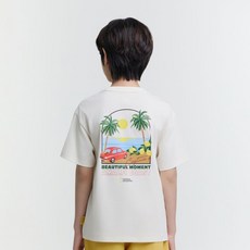 내셔널지오그래 NATIONAL GEOGRAPHIC KIDS K252UTS910 캠핑 그래픽 반팔 CREAM 455084