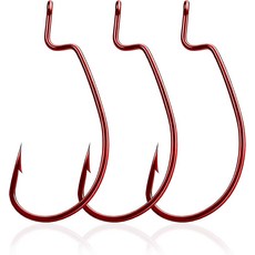 FishTrip EWG 배스 낚시 갈고리 50개100개 오프셋 웜 텍사스 리그 라이브 미끼 민물 소금물 크기 4 2 1 10 20 30 40 50, 4#_50pcs