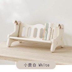 小鹿造型兒童書架 可愛 兒童房收納整理 簡約風格 環保材質, White, 1層