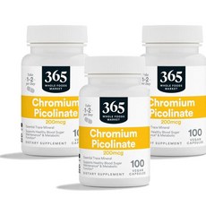365 홀푸드마켓 크롬 피콜리네이트 200mcg 100정, 3개