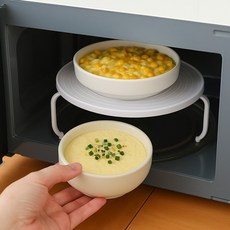전자레인지 2단 복층 트레이 다용도 조리 거치대 받침대, 1개, 화이트