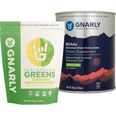 Gnarly Nutrition BCAAs Lemon Lime (10.58oz) Performance Greens Lemon Mint (11.64 oz), Gnarly Nutrition BCAAs Lemon L, 1개