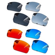 Combine8 오클리 Flak 2.0 OO9295 선글라스용 Ploarized 교체 렌즈 - 블랙 + 실버 티타늄 아이스 블루 파이어 레드 321472, Combine8 오클리 Flak 2.0 OO9295 선
