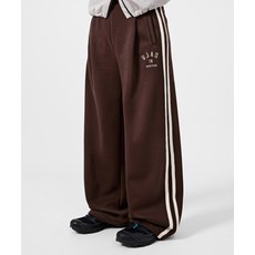 DIMITRI BLACK VLAD 원턱 커브드 트랙 스웻 팬츠_브라운