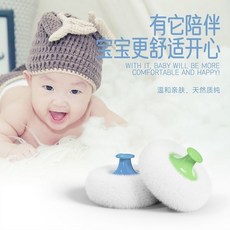 嬰兒爽身粉撲盒便攜痱子粉盒寶寶祛痱子粉撲盒帶絨毛粉撲套裝, 單獨粉撲一個（無盒）隨機, 1個