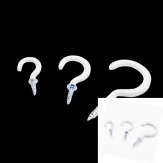 물음표 천장고리 백색 안정성 나사 소품 천정 고정 커튼, G01-물음표고리(중)백색