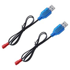 3.7V 리포 배터리 충전기 RC 자동차 리모컨 장난감 비행기 FPV 보트 탱크 헬리콥터용 USB JST 2 핀 플러그가 포함된 PCS 1S 케이블 2개