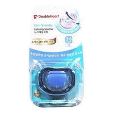 더블하트 PPSU Skin Friendly 노리개젖꼭지, M(3~6개월), 블루, 1개