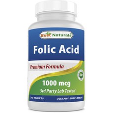 Best Naturals 葉酸錠 1000mcg, 240顆, 1罐
