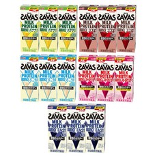 SAVAS MILK PROTEIN 0 200ml 바나나 딸기 바닐라 밀크 코코아 각 3개 (총 15개)