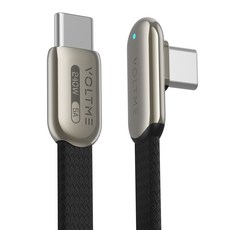 볼트미 Dott 240W PD3.1 90도 C to C타입 플랫 초고속 충전케이블, 1개, 혼합색상, 1.2m