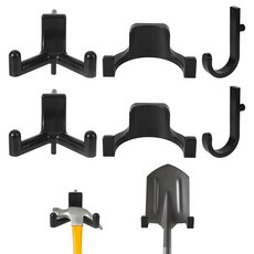 Penitue 보관 창고 공구 후크 6개 J U V자형 차고 후크 Suncast/Craftsman 벽 정리 창고 보관 액세서리와 호환 도구 정리 공간 절약, Penitue 보관 창고 공구 후크 6개, J U V자