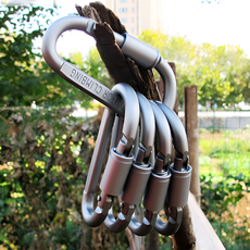 인사이트셀 고강도 트렁크 카라비너 D형, 실버, 10개