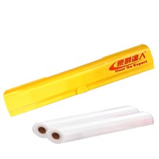 豪割達人 台灣製MIT 專利保鮮膜切割器-經典款3件組(黃色切割盒x1 保鮮膜x2支) 磁吸切割盒 鋁箔紙烘焙紙適用 環保便利密封防蟲, 1套, 1套