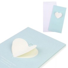 축하 응원 메모 카드 하트 블루 메시지 기념일 감사_ 2027521425EA, 하트 - 블루