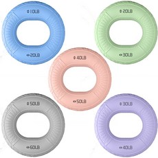 실리콘 미니 도넛 악력기 듀얼 투웨이 손 마사지 재활 헬스 요가 훈련 용 그립 5종 세트, 1개