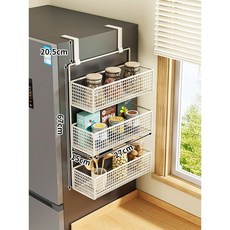 트레이 정리 수납 용품 선반 냉장고옆선반, 화이트 삼중직 스몰, 1개, A