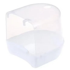 플라스틱 새 물 목욕 상자 욕조 앵무새 잉꼬 걸이 그릇, [04] White, 1개