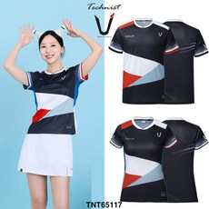 테크니스트 배드민턴 전사 기획 티셔츠 반팔 상의 차콜 그레이 스카이 블루 TNT65117 남성 여성