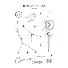 MEGA TATTOO 별자리 타투스티커 12종(택1), 1개, Cancer 게자리