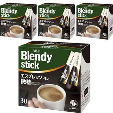 에이지에프 블렌디 스틱 에스프레소 오레 라이트 슈가 인스턴트 커피, 4개, 4개, 30개입