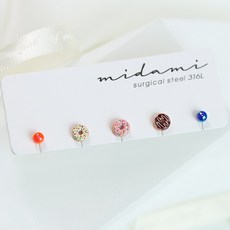Midami 繽紛果凍軟糖耳環5件組