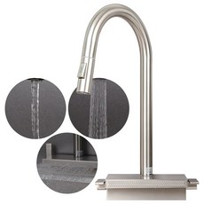 백조 폭포수전 FOSS-Z433BN 니켈무광 싱크대수전 와이드 폭포수 포말, 1세트