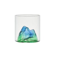 山水杯 玻璃杯 國潮風觀山杯 中國風 茶杯 威士忌杯, 1個, 國潮風觀山杯,透明觀山 170ml