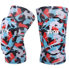 배구 축구 농구를 위한 TUOY 보호 무릎 패드 압박 및 사이즈 1쌍, Shark Blue, X Large
