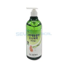 그린 에듀클린 손소독제 에탄올 65% 무색민트향 500ml "세븐메디컬 출고", 10개