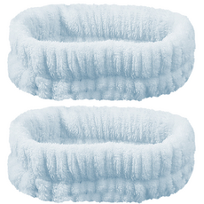 앨라모 극세사 저자극 세안 헤어밴드, 2개, 블루