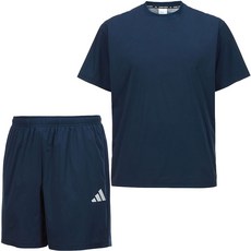 아디다스 반팔티 반바지 다이어트 땀복 반팔 트레이닝 세트 ADISS23 네이비 남여공용 운동복