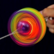 불빛 씽씽이 LED 팽이 줄팽이 무한 회전 놀이 어린이집 유아 단체 선물 추억의 장난감, 1-7. 블루_소형