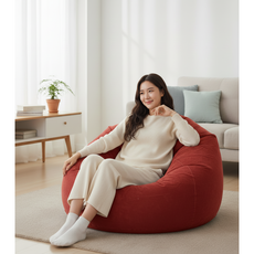 스므후 1인용 에어쇼파 의자 빈백, 레드
