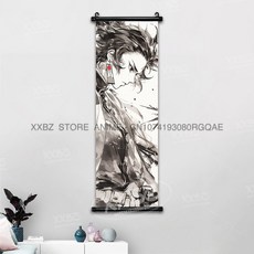 귀멸의칼날 아크릴스탠드 귀칼 장식 스크롤 그림 Kamado Tanjirou Tomioka Giyuu 홈 Kochou Shinobu 캔버스 포스터 선물, [00] 25x75cm(10x30inch), [23] gmzr25-19