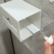 꿀이맘쓰리 슬라이딩서랍 접착식 화장대수납