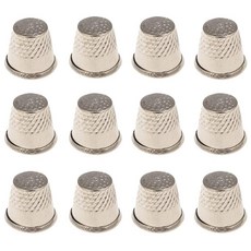 스테인리스 스틸 골무 - 12팩 바느질용 손가락 보호대 금속 손