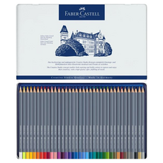 德國FABER-CASTELL輝柏 goldfaber aqua 水性色鉛筆-36色 創意工坊藍盒 (新裝上市), 色鉛筆36色