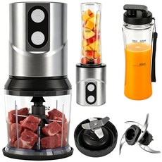 초고속 블렌더 멀티 쵸퍼 전동 다지기 500ML 텀블러 마늘 다지기 고기 갈기 야채 분쇄, 회색