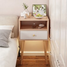 Zzang Room 미니 거실 소파 서랍 협탁, 내추럴, 1개