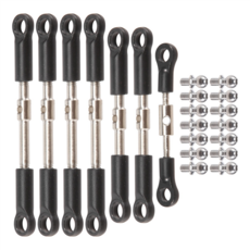 볼 헤드 나사가 있는 144001 144010 124017 124019 RC 자동차 예비 부품용 7Pcs 프론트 리어 타이 로드 서보 링크 로드, 블랙 & 실버, 1개