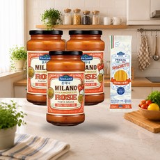 폰타나 밀라노 크림치즈 로제 파스타소스 600g 3개 + 이탈리아 캄파니아 스파게티 500g 1개