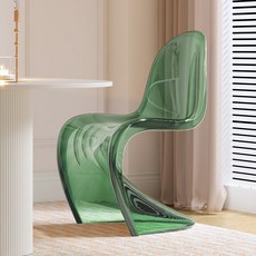 카페 의자 인테리어 체어 디자인 식탁의자 매장 아크릴, 1개, 투명 그린 B