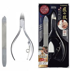 GREEN BELL 綠鐘 TakumiNoWaza 匠之技 指甲銼 & 死皮剪 指甲剪 美甲護理組, 銀色, 1個