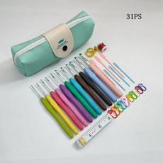 毛線編織工具套組 彩色TPR軟柄鋁鉤針 毛衣鉤針工具配件, 1個