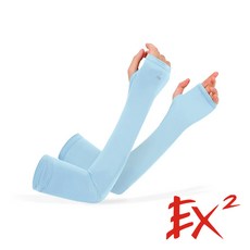 EX² 運動涼感防曬袖套, 冰殼藍, 1套