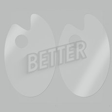 투명 아크릴 팔레트 2p세트(10x15cm) (타원형) 미술용품