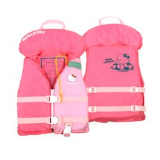 헬로키티 물놀이 케릭터 어린이 부력복 부력보조복 수영보조복 35kg 6세~12세 25kg~50kg, 핑크