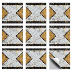 CHGCRAFT 타일 스티커 36개 심플한 그래픽 필 앤 스틱 벽 스티커 대리석 질감 방수 자체 접착 데칼 주방 욕실 아트 데코용 10.2 x 10.2cm(4 4인치) 1, 간단한 그래픽